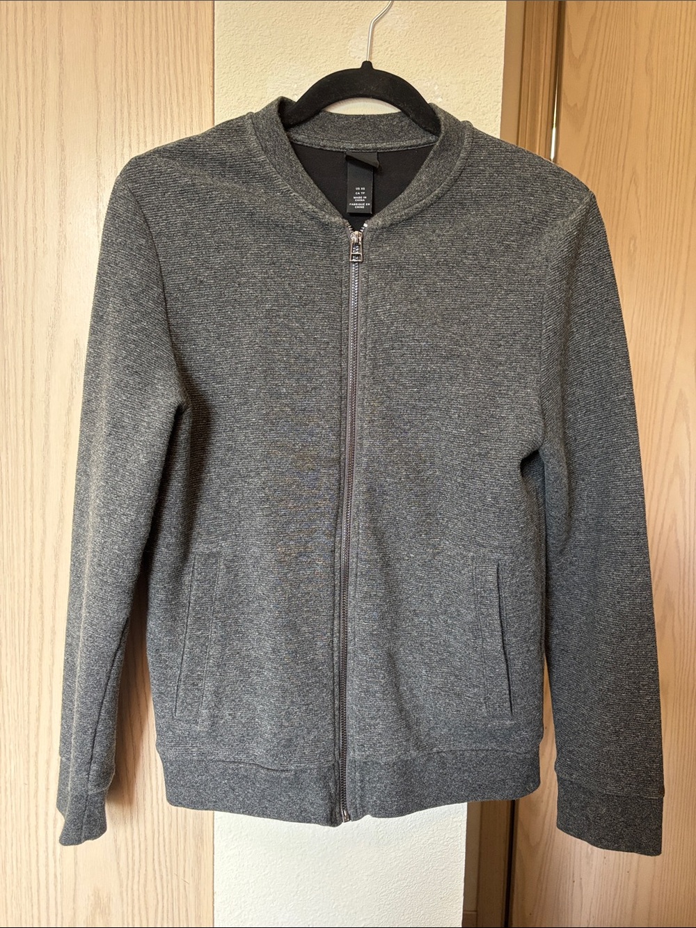 H&M Men's Heather Gray Zip-Up Sweater Jacket